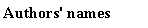  : Authors' names